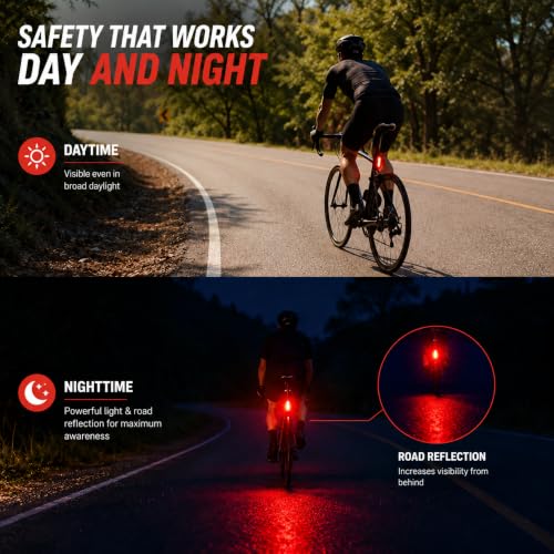 Rechargeable Water-Resistant Bike Tail Light with 300 Lumen Brake Burst - Variation 1