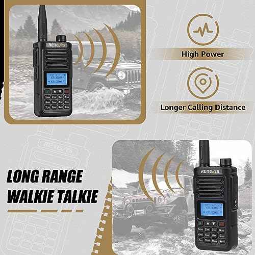 Retevis RA89 Ham Radio Long Range, 10W Dual Band Handheld Radio with Speaker Mic, Chirp, IP68 Waterproof Ham Radio with 2500mAh USB-C Rechargeable Battery, for Hunting, Survival, Emergency