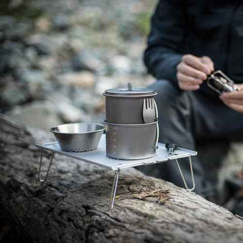 Snow Peak Ozen Solo Table, SLV-171, Aluminium, Lightweight for Backpacking, Designed in Japan, Lifetime Product Guarantee