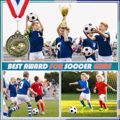 Misdary 12 Pack Medals with Neck Ribbons Team Participation Trophies for Kids Sports Awards Party Favors for Sports Competitions Celebration Gift
