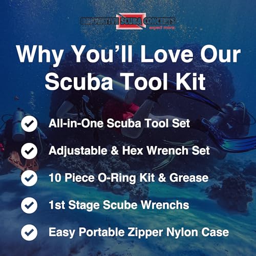 Scuba Diving Tool Kit with Wrenches & O-Ring Set - Maintenance & Repair