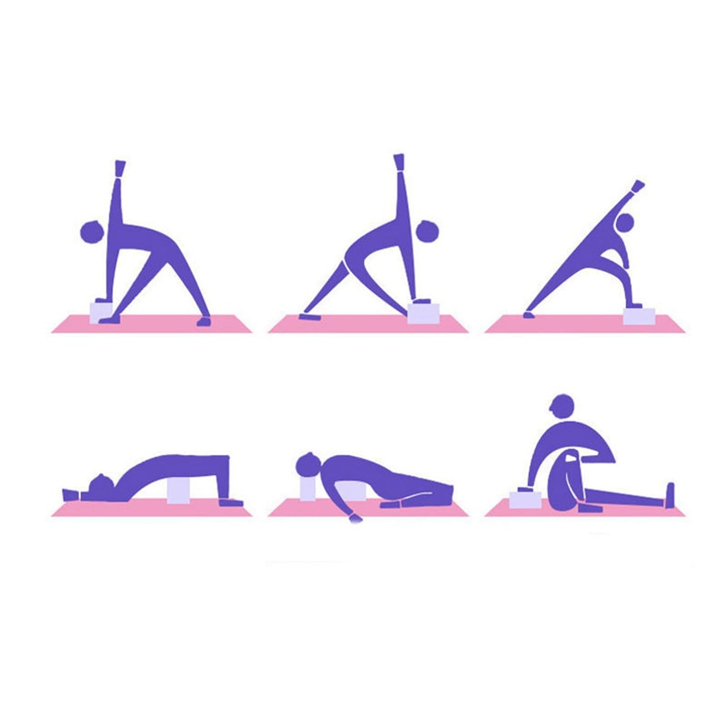 2 Pack Yoga Blocks Supportive Latex-Free EVA Foam Yoga Blocks Set,9"x6"x3" Lightweight Non-Slip Surface High Density Yoga Block for Meditation Exercise Pilates Stretching (Purple)