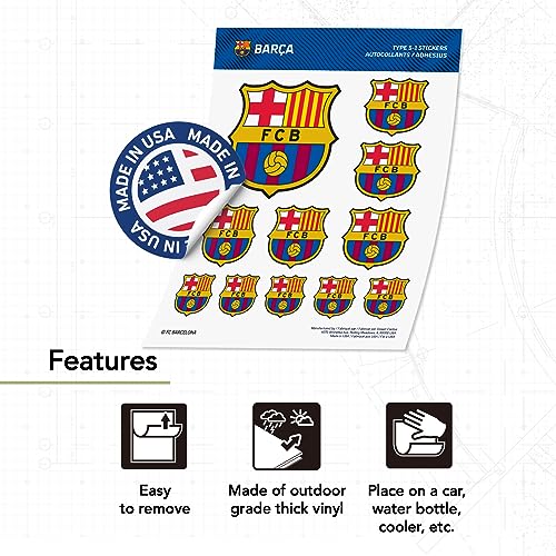Official FC Barcelona Vinyl Sticker Decal for Laptops Water Bottles & Cars