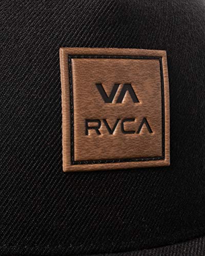 Men's Curved Brim Trucker Hat - Structured Snapback, One Size / RVCA Black