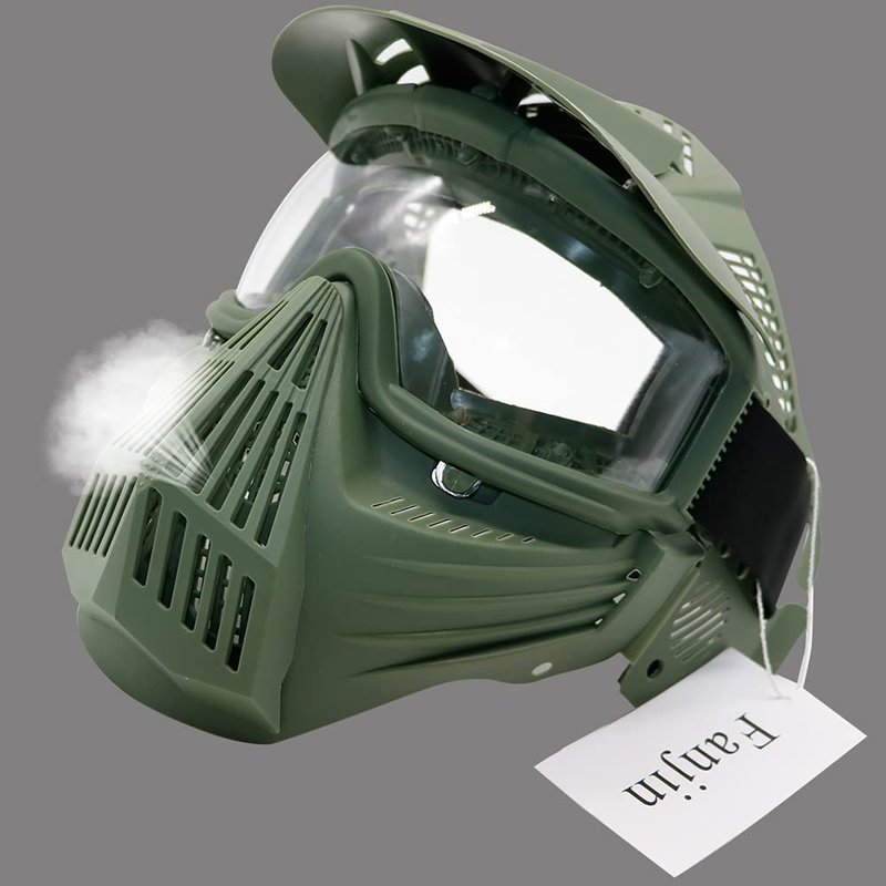 Fanjin Paintball Mask, Airsoft Mask, Tactical Masks Full Face Gear with Goggles Impact Resistant for Hunting CS Survival Games Halloween Cosplay and Outdoor Activities