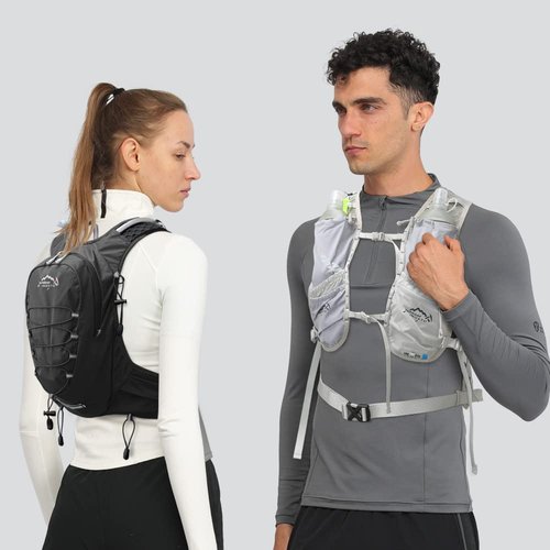 IX INOXTO Running Hydration Vest for Men Women Water Backpack for Running 3L Running Hydration Pack for Trail Running Marathon Race Hiking (Grey)