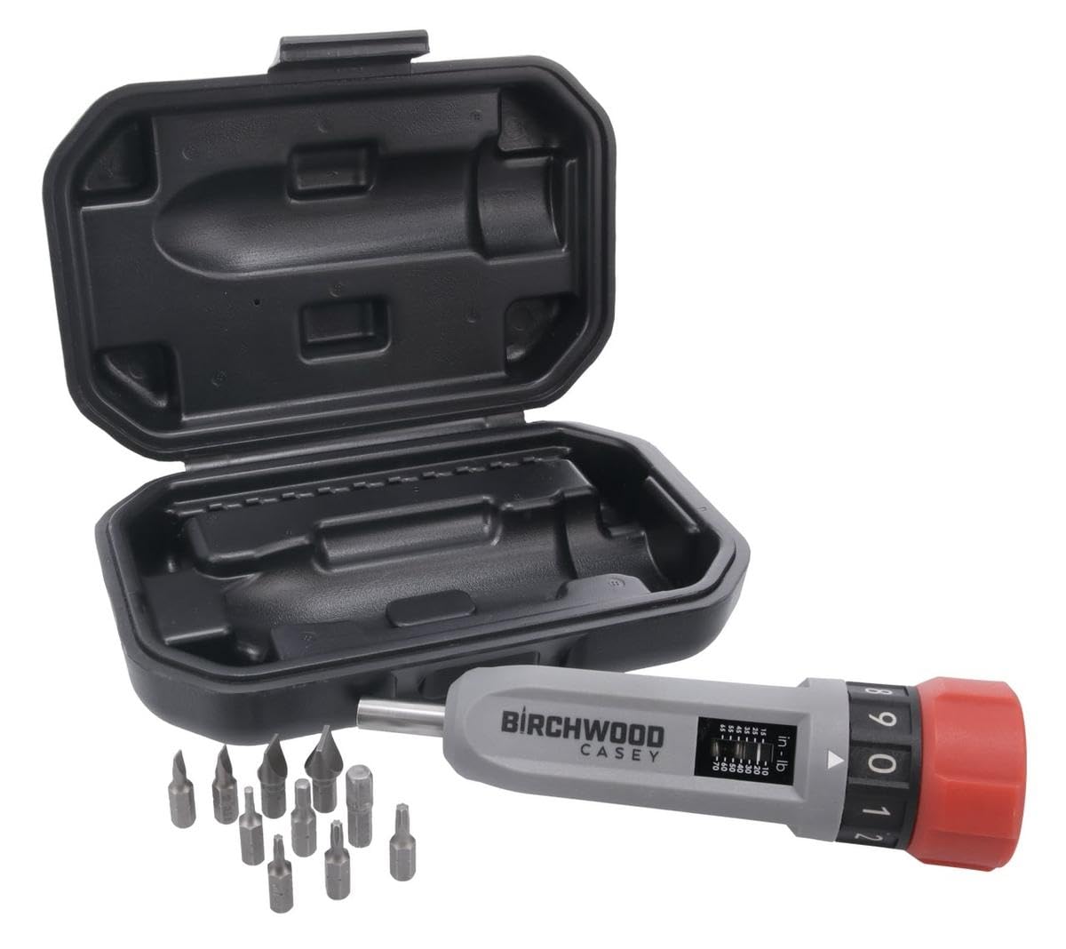 Birchwood Casey Armorer's Tool Kit Wrench | Gunsmithing Adjustable 10 to 70 in-Lb Torque Wrench Set | Flat Blade, Torx, Hex BIts & Case Included