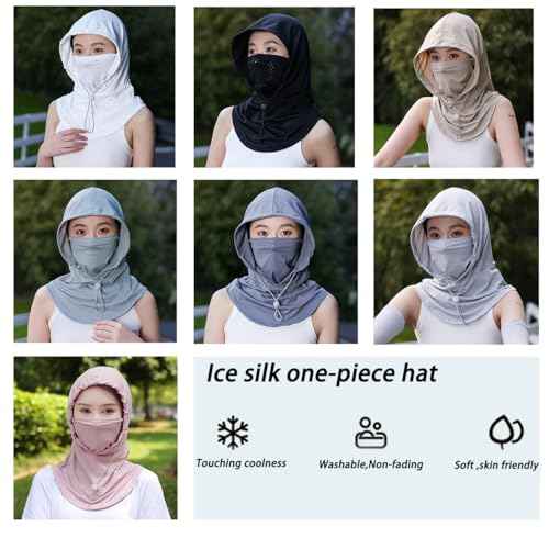 Women's UV Protection Balaclava Hat with Neck Guard & Face Mask for Cycling, Travel & Outdoor Activities