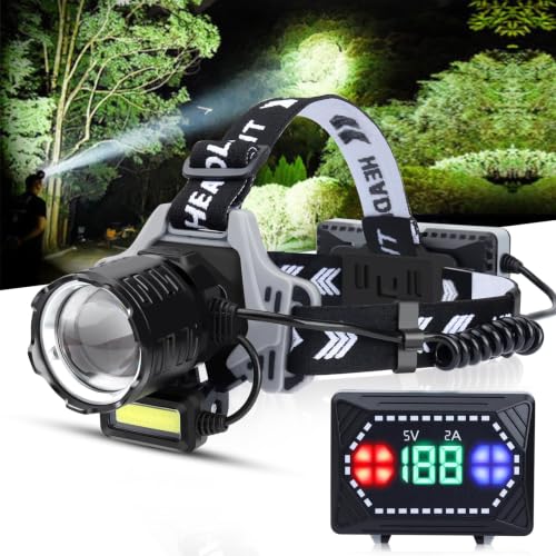 Rechargeable LED Headlamp 120000 Lumens Waterproof Camping & Hiking Light