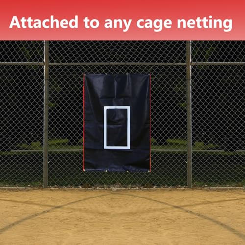 CORECISE Baseball Softball Cages Backstops with Strike Zone,Hitting Pitching Batting Cage Backstop,Baseball Hitting Backstop Mat,Pitcher Training Equipment Aid,Batting Cages Accessories