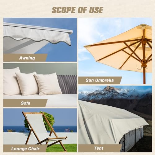 Self-Adhesive Canvas Repair Patches for Outdoor Gear - Light Gray, 4 x 79 Inches