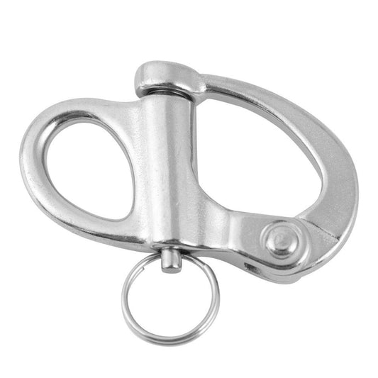 10x35mm Stainless Steel Fixed Snap Shackle, Quick Release with Round for Marine, Boat