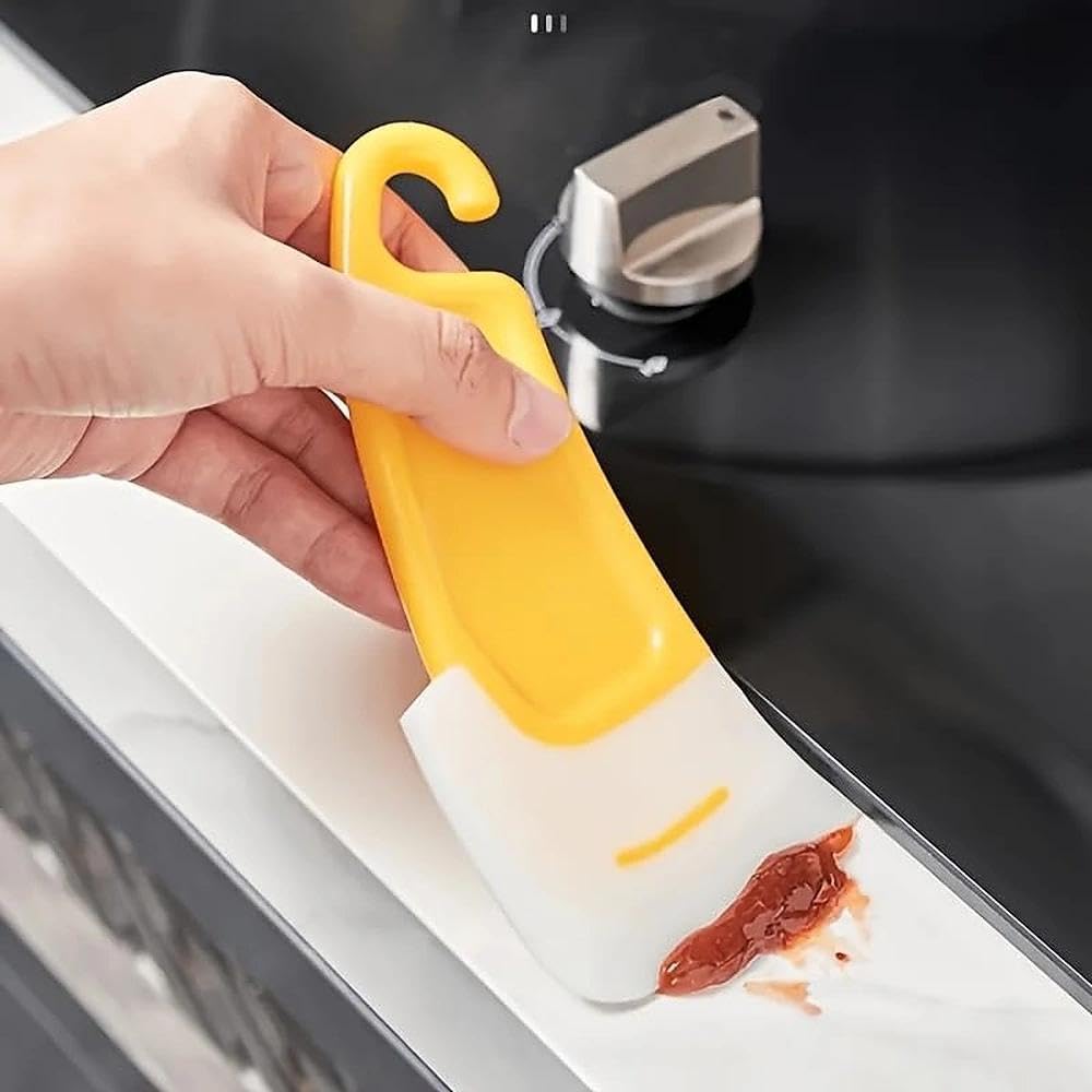 1pc Heat-resistant Silicone Spatula Rubber Kitchen spatula For Baking, Scraping Non-stick cookware, safe and Flexible for Cooking Removes Residue from Pots and Pans Yellow