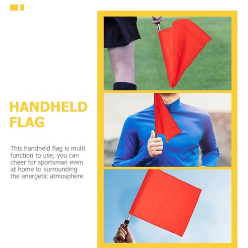 3pcs Referee Stainless Steel Hand Flags Field Official Sports Training Flag for Soccer Volleyball Football Track Red Green Yellow