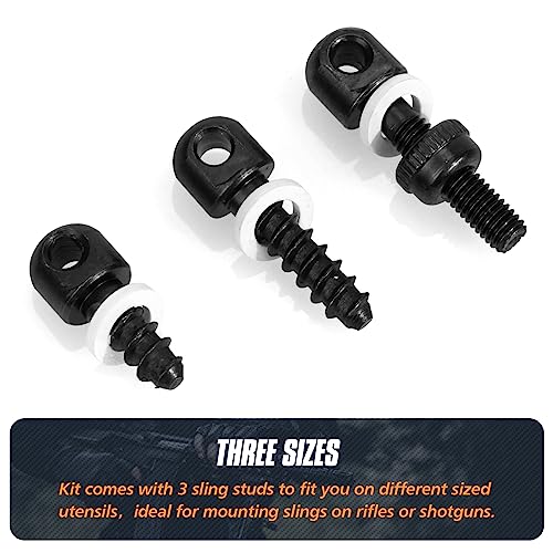 VicBre 12 PCS Sling Swivel Studs 1/2" 3/4" 7/8" Screw Set,Wood