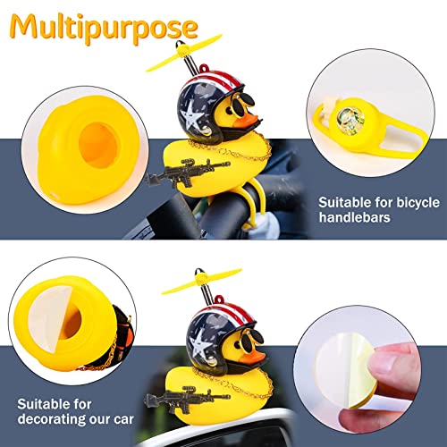 2Pcs Rubber Duck Car & Bicycle Decorations - Squeeze & Fun Dashboard Ornaments