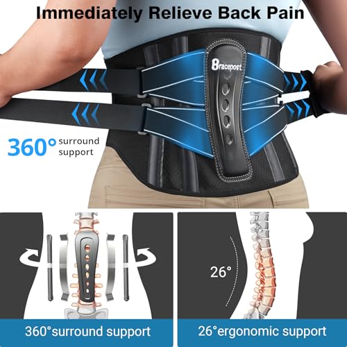 Back Brace for Lower Back Pain Women Men XXL 49.5-59.5 Inch Waist Support Hot Cold Therapy