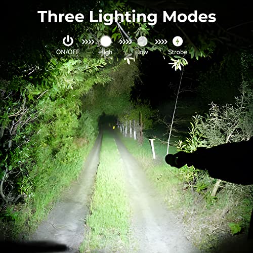 High Lumens Rechargeable LED Flashlight with 3 Modes Waterproof Handheld for Camping Emergency