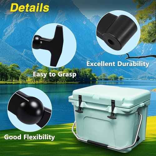 2 Pack Lid Latches Replacements Hard Cooler Handle Grips Silicone Rubber Compatible with Yeti RTIC and More Coolers