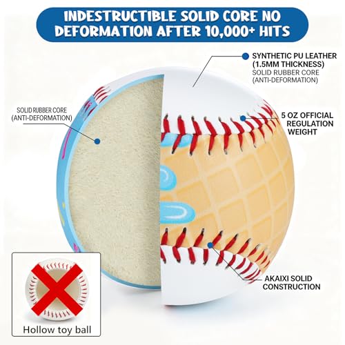 Personalized 9in PVC Practice Baseball Set with Pink Blue Drip - Ideal Sports Gift for Players Coaches Moms