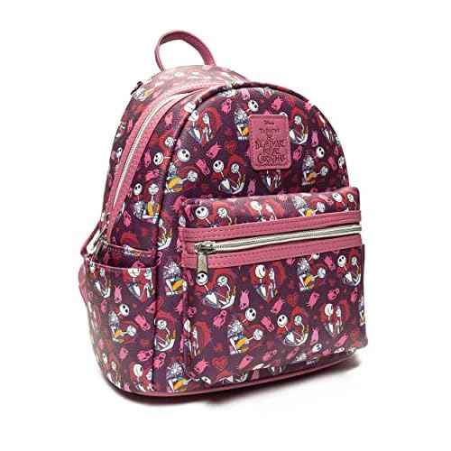 Loungefly The Nightmare Before Christmas Jack and Sally Hearts Mini Backpack