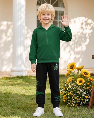 Toddler Boys Half Zip Hoodie and Sweatpants Set Winter Fall 2-7 Years