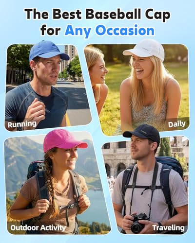 Large White Sun Protection Baseball Cap for Men Women UPF 80+ Breathable Quick-Dry Hat