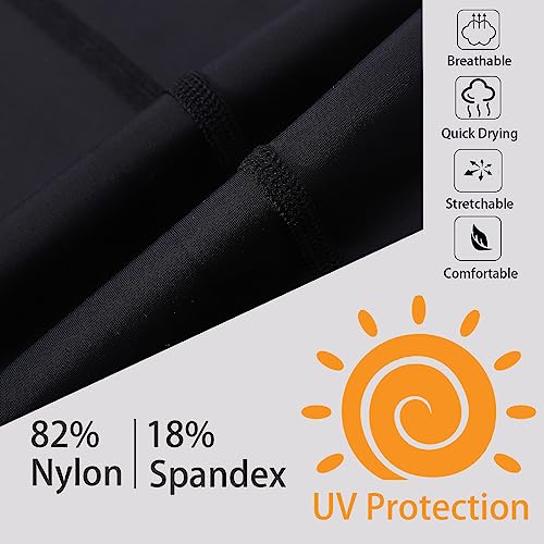 Women's High Waist Rash Guard Leggings UPF 50+ Swim Pants Medium Black