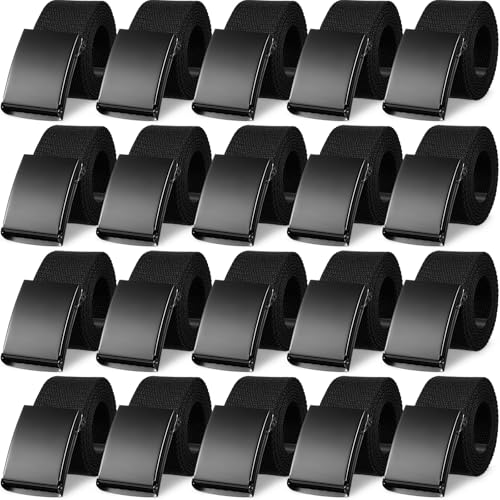 Yahenda Canvas Web Belt for Men and Women - Black, 20 Inch