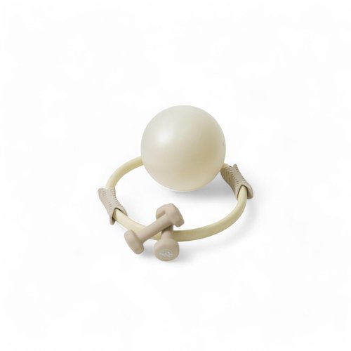 Your Reformer Pilates Prop Kit for Home Workouts- Includes Pilates Ring, Pilates Ball and 2.2 lb. Dumbbell Set-Beige