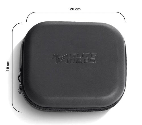 Elite Jumps - Jump Rope Carry Case - Fits All Elite Jumps Ropes & Other Small Items - Metal Clip - Moisture & Scratch-Resistant - Durable & Versatile - 7.87” x 6.3” x 2.75” - Black