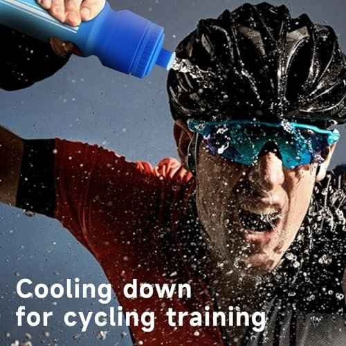 24oz Bike Water Bottle, Squeeze Water Bottle Leakproof BPA Free with Capacity Scale w/Pull Top Lid, Reusable, for Bicycle, Gym,Camping, Hiking 2 Pack