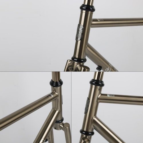 BSFHQS Bike Frame Road Bike Frameset 700C Disc Brake Frame 44cm 47cm 50cm 53cm 56cm Cr-mo Steel Bike Frame Quick Release Frame 100/135QR BSA BB68mm(Brushed Silver,53cm)