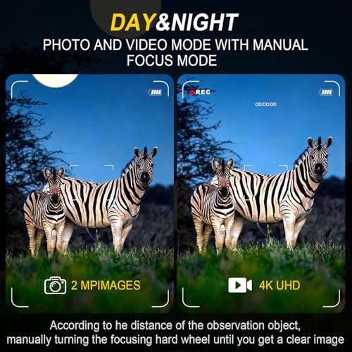 4K Night Vision Binoculars with 2.8" HD Screen, 2000m Range, Rechargeable Battery