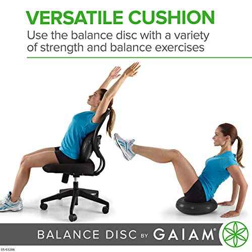 Gaiam Balance Disc Wobble Cushion Stability Core Trainer for Home or Office Desk Chair & Kids Alternative Classroom Sensory Wiggle Seat