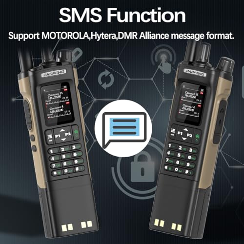 Ham Radio Baofeng DM32 DMR Radio Handheld Rechargeable Walkie Talkies Long Range DM32UV 5RM Two Way Radio NOAA Weather Radio with GPS, Copy Frequency 3800mAh Battery USB-C Charging with Radio Holster