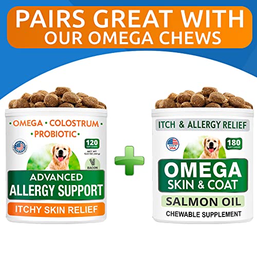Dog Allergy Relief Chews - Advanced Formula Bacon, 120 Soft Treats
