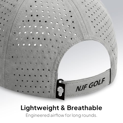 Men's Golf Performance Hat with Tee Holder & Magnetic Ball Marker - Light Gray