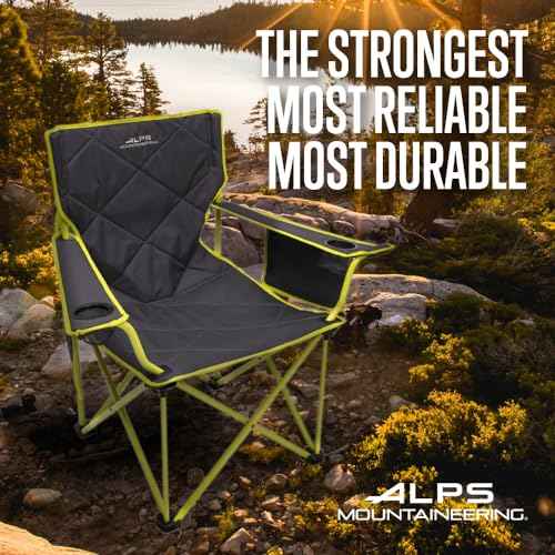 ALPS Mountaineering King Kong Camping Chairs for Adults with Mesh Cup Holders and Pockets, Built Durable and Reliable with Compact Foldable Steel Frame
