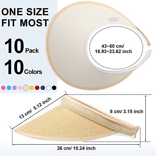 Multi-Color Sun Visor for Women & Men Wide Brim Clip-On Beach Cap Adjustable Travel Sport