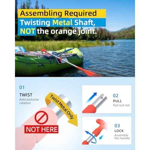 OCEANBROAD Telescoping Emergency Paddle 21''-42''£¨Assembling Required£©/26''-54'' Aluminium Shaft for Kayaking Boating Canoeing River Tubing