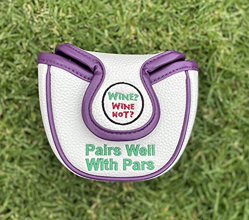 Mallet Golf Head Cover - Putt Now Wine Later Collection, Magnetic Closure