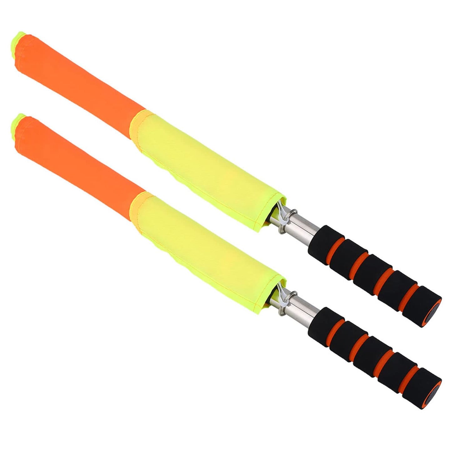 2Pcs Referee Flags, Athletic Soccer Referee Flags Soccer Officiating Flags, Referee Linesman Flag with Storage Bag for Sports Match Soccer Football Hockey Training Soccer Accessories Linesman Flags