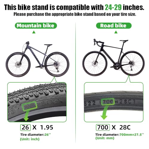 RBRL Bike Kickstand Aluminum Alloy Height Adjustable 24-29 Inch Bikes Capacity 77 lbs