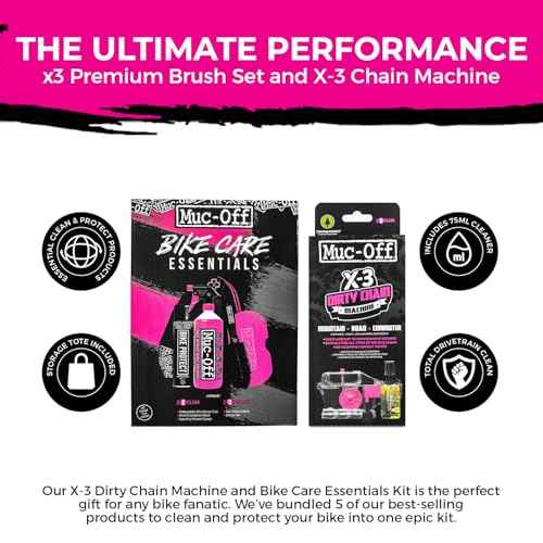 Muc-Off Bike Care Essentials Kit & X-3 Dirty Chain Machine Bundle | Complete Bicycle Cleaning Kit with Nano Tech Bike Cleaner, Brushes & Chain Cleaner Tool | Deep Clean for MTB, Road & Gravel Bikes