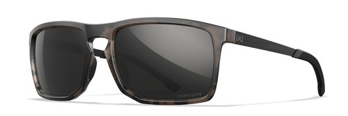 Wiley X WX Axe Sunglasses Safety Glasses for Men Shatterproof UV Eye Protection for Combat, Shooting Captivate Polarized Black Mirror Lenses Matte Tortoise Brown Frames