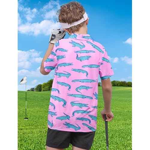 Boys Performance Polo Shirt Short Sleeve Golf Clothes for Active Casual Size 5-14