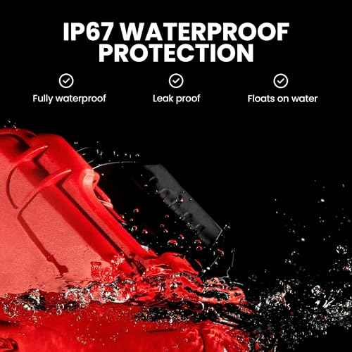 NANUK 910 Waterproof First Aid Box Empty ? Durable, Medical First Aid Organizer Case, IP67-Rated, Dustproof, Impact-Resistant, and Floats (7.4" x 4.9" x 3.1") ? Red