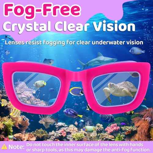 Vvinca Kids Swim Goggles, 2 Pack Toddlers Swimming Goggles Bungee Strap No Hair Pulling Anti-Fog/UV Pool Goggles for Age 3-10