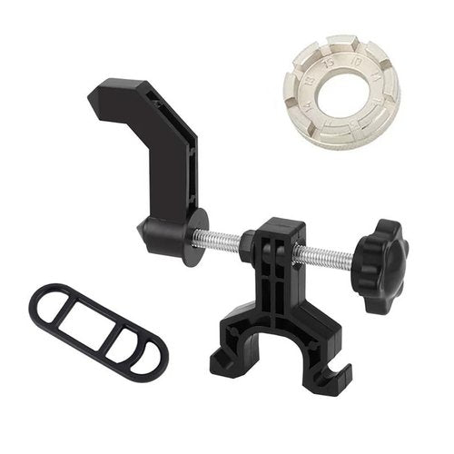 Portable Bicycle Wheel Truing Stand Bike Mini Rims Adjustment Repair Mount Tools Spoke Wrench Black
